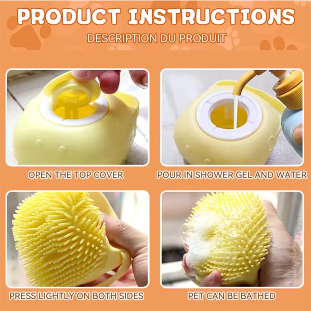 Multifunctional Silicone Bath Massage Brush For Dogs And Cats Soft Safety Brush For Bathing And Gro 5