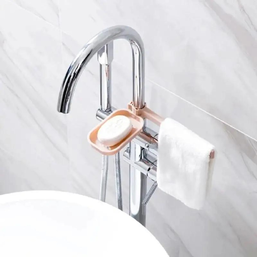 Adjustable Multifunctional Sink Storage Rack Soap Dish SpaceSaving Kitchen Organizer 2