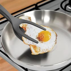 nylon grip flip tongs with egg spatula, steak turner, and pancake turner, versatile kitchen cooking tools