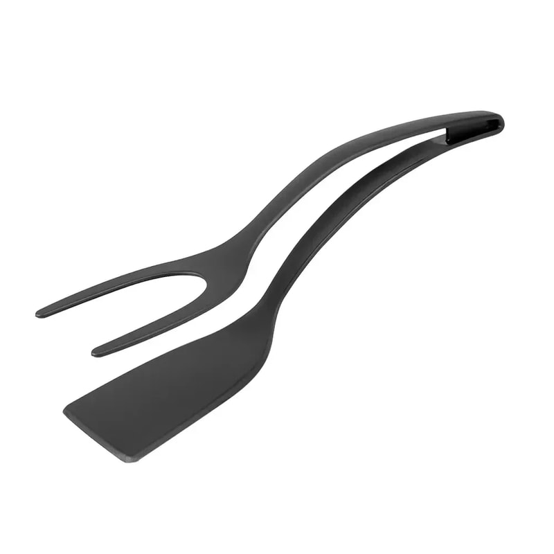 Nylon Grip Flip Tongs with Egg Spatula, Steak Turner, and Pancake Turner, Versatile Kitchen Cooking Tools