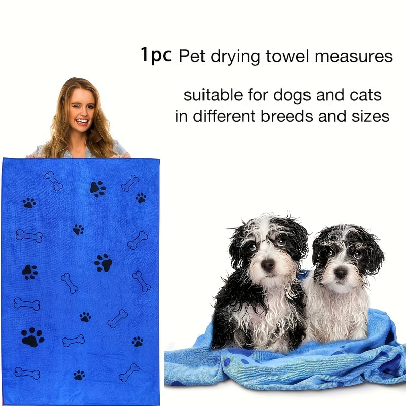 Quick-Drying Microfiber Dog Towel, Absorbent Bath Towel for Pets & Car Wipes