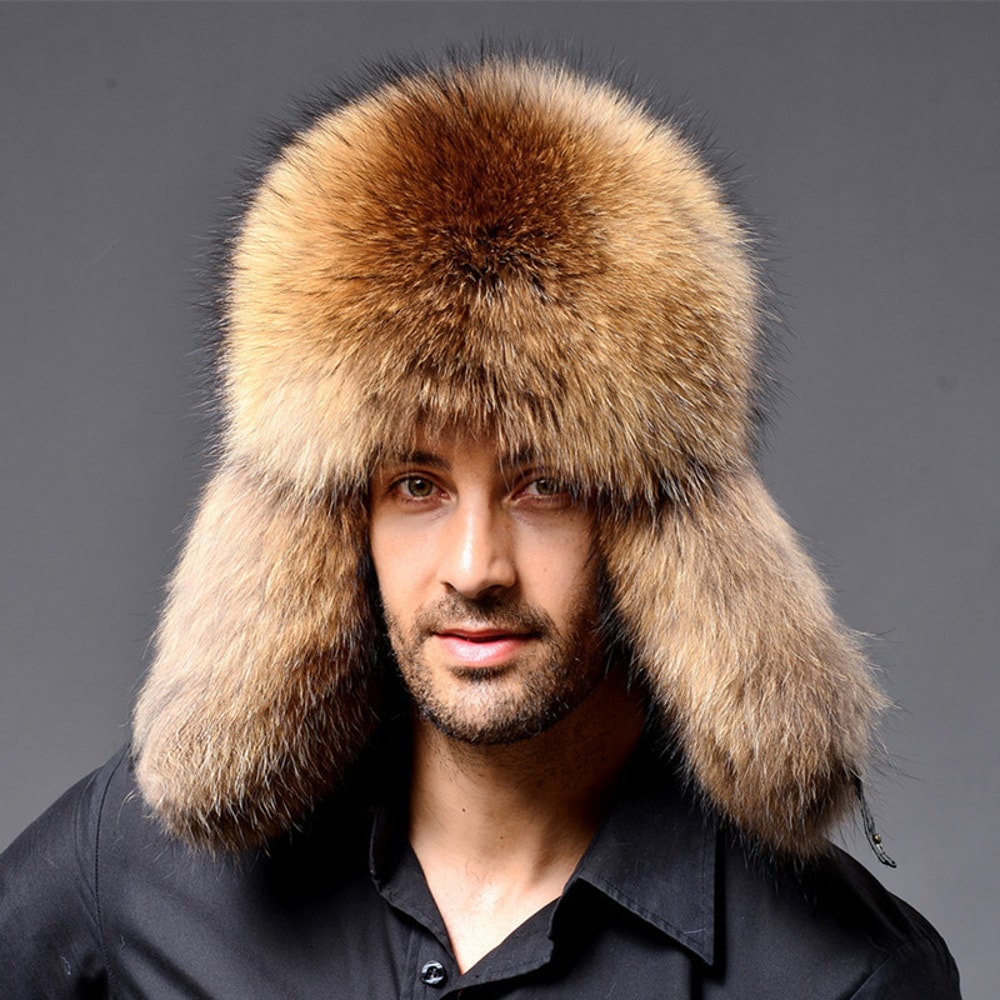 Warm Fur Hat For Men Thick Ear Protection Winter Snow Hat 2