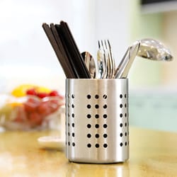 stainless steel cutlery holder & drainer, rust-resistant kitchen organizer for forks, spoons & chopsticks