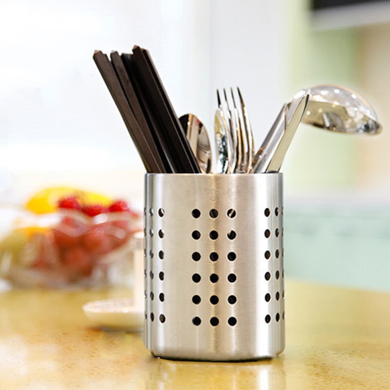 Stainless Steel Cutlery Holder Drainer RustResistant Kitchen Organizer For Forks Spoons Chopstick 0