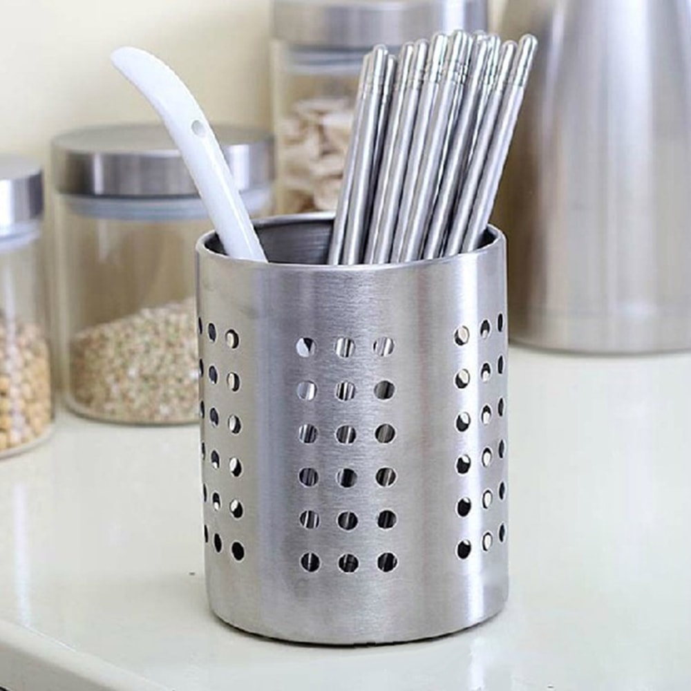 Stainless Steel Cutlery Holder Drainer RustResistant Kitchen Organizer For Forks Spoons Chopstick 1
