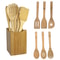 Bamboo Cooking Utensil Set, Wooden Spatula & Spoon Kit