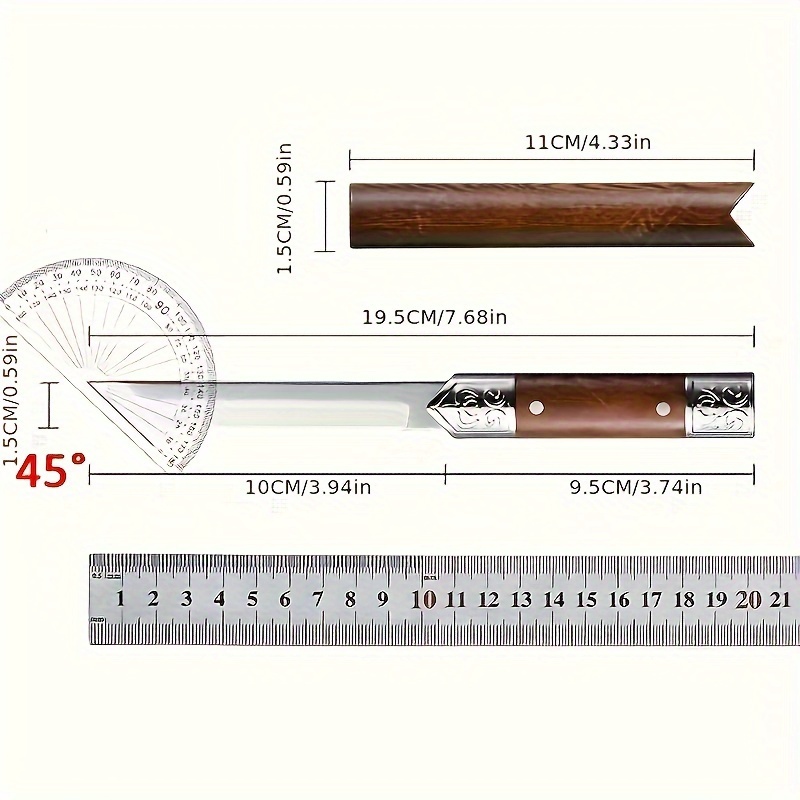 Premium Carved Stainless Steel Outdoor Knife MultiPurpose Meat Cutter Fruit Peeler 5