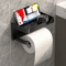 WallMounted Toilet Paper Holder With Phone Shelf No Drill Polypropylene Bathroom Organizer 6