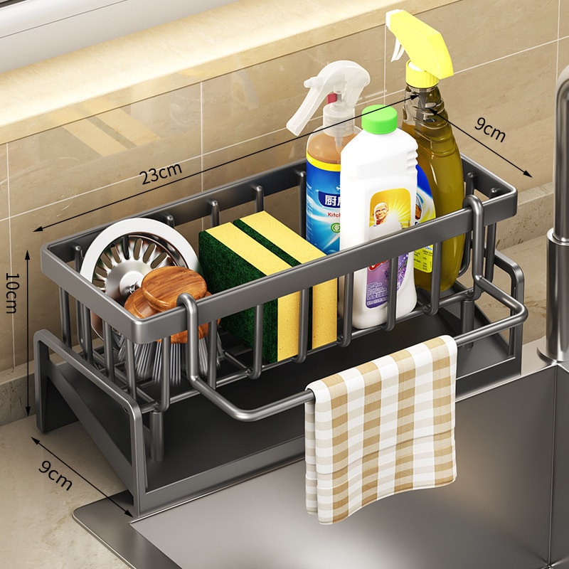 Tap-Mounted Kitchen Spice Shelf with Drainage Rack, Practical Sink Organizer for Home Storage