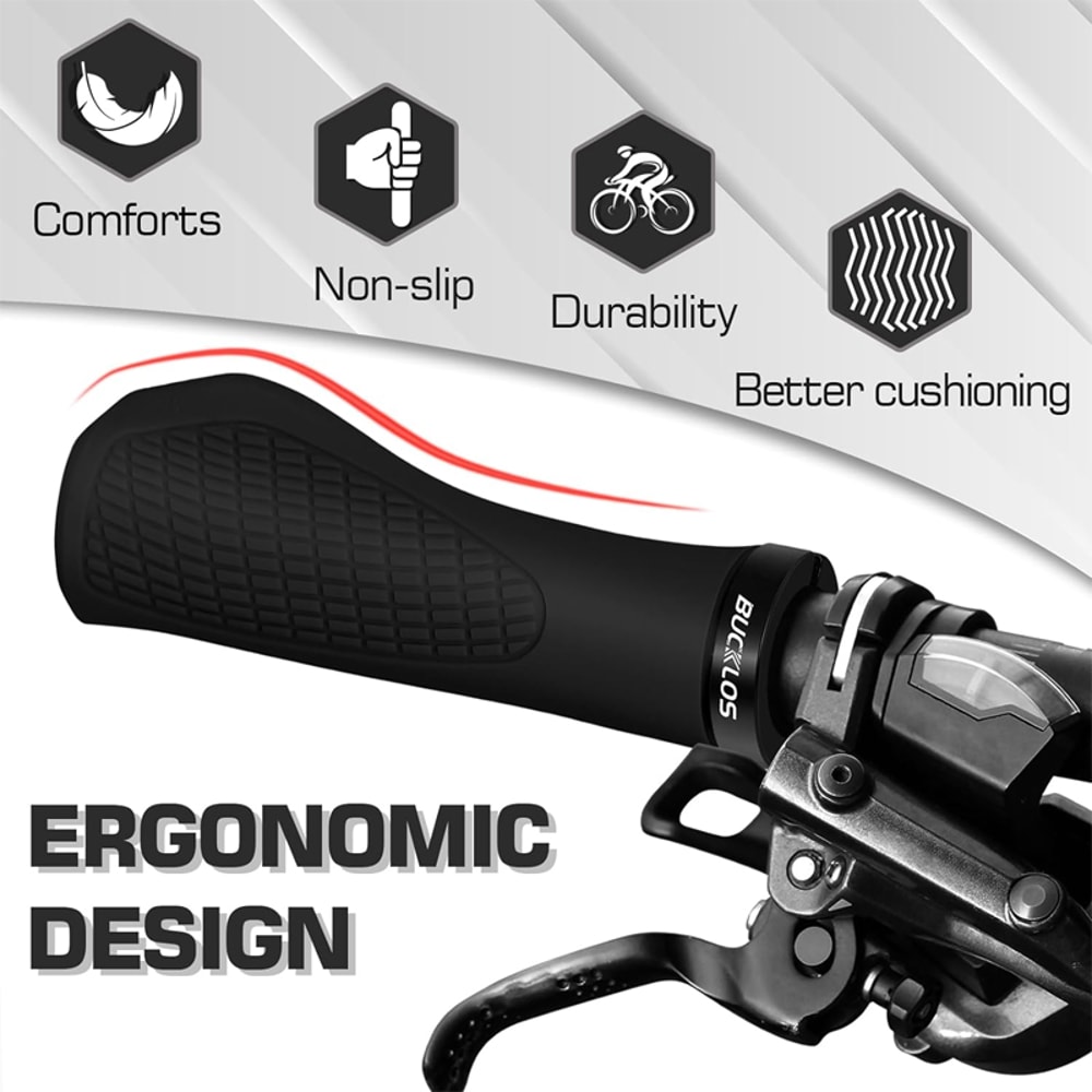 Ergonomic Mountain Bike Handlebar Grips Comfortable Soft Rubber Bicycle Accessories 3