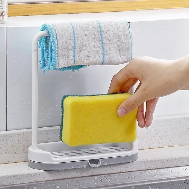 Kitchen Sink Organizer Rack MultiFunction Water Filter Dishcloth Storage 3