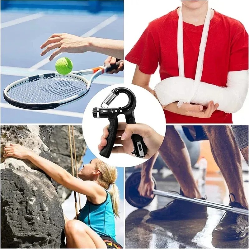 Adjustable Hand Grip Strengthener, Hand Grip Trainer for Wrist, Forearm, and Hand Muscle Building with Counter