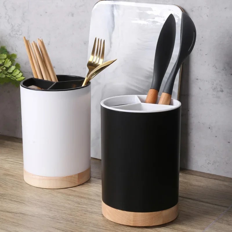 Versatile Utensil Holder & Cutlery Drainer, Space-Saving Kitchen Storage Rack for Chopsticks, Spoons & More