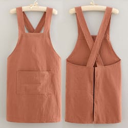 cotton kitchen apron, breathable & soft protective cover for cooking, housework & catering
