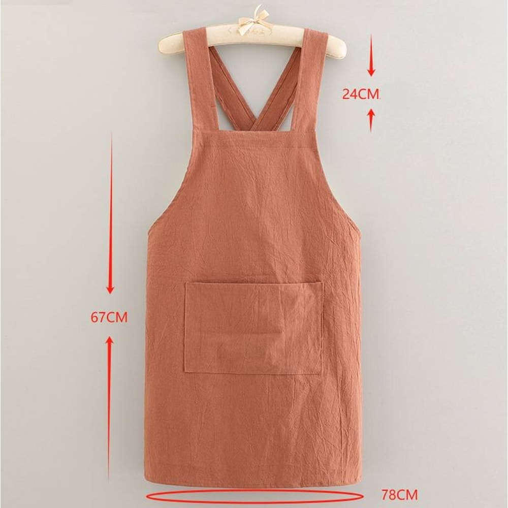 Cotton Kitchen Apron Breathable Soft Protective Cover For Cooking Housework Catering 1