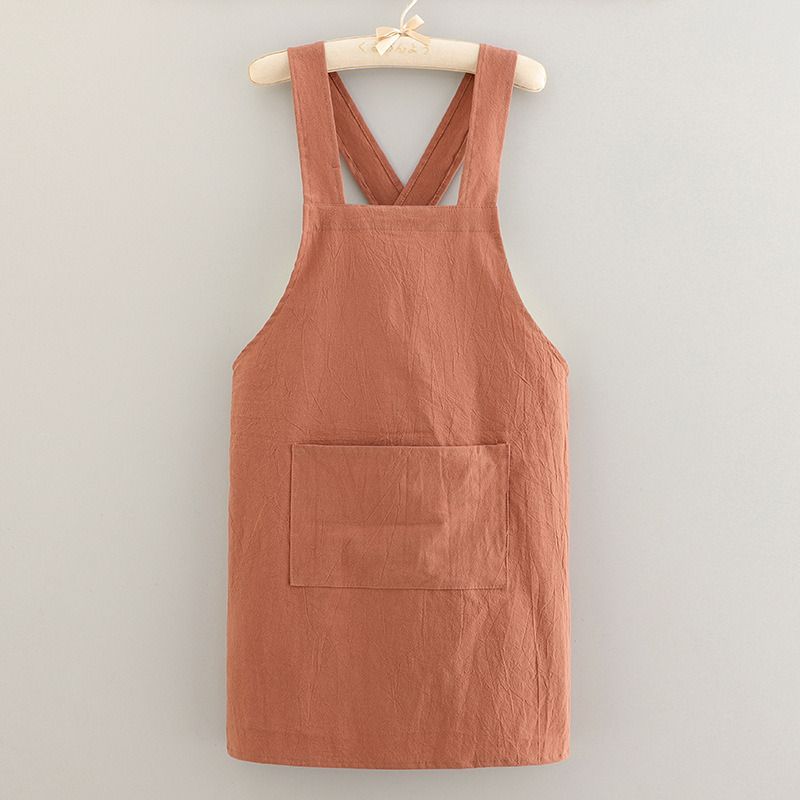 Cotton Kitchen Apron Breathable Soft Protective Cover For Cooking Housework Catering 4