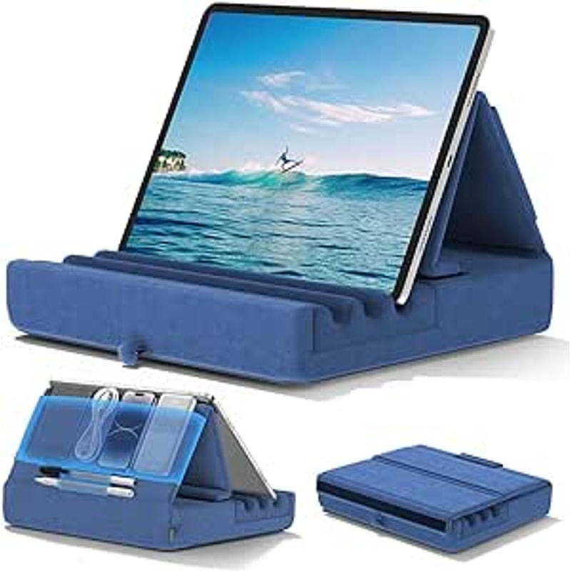 Foldable Tablet Pillow Holder Stand For IPad Pro Soft Pad Dock With Pocket Stylus Mount Ideal For 6