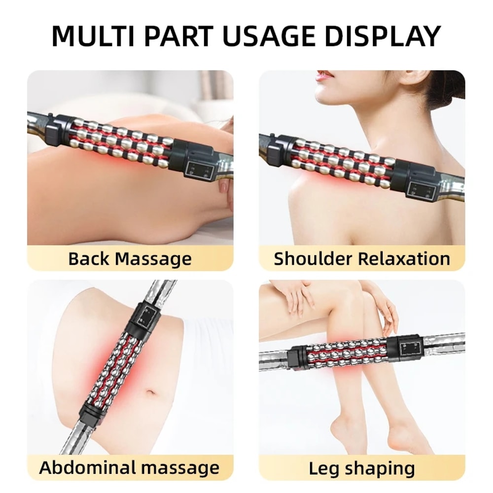 Red Light Heated Massage Device Full Body Relaxation AntiCellulite Roller 5
