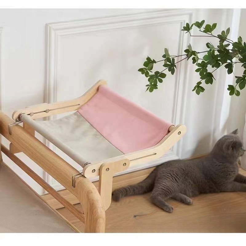 Portable Cat Suspension Hammock Comfortable Detachable Sunroom Seat Climbing Frame EasytoWash Pet 8