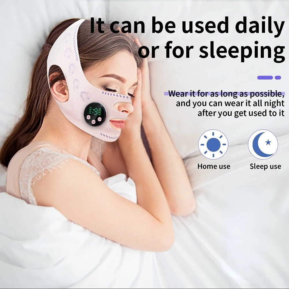 EMS Face Slimming Strap USB Charging Facial Lift Double Chin Reduction Cheek Jawline Enhancement M 2