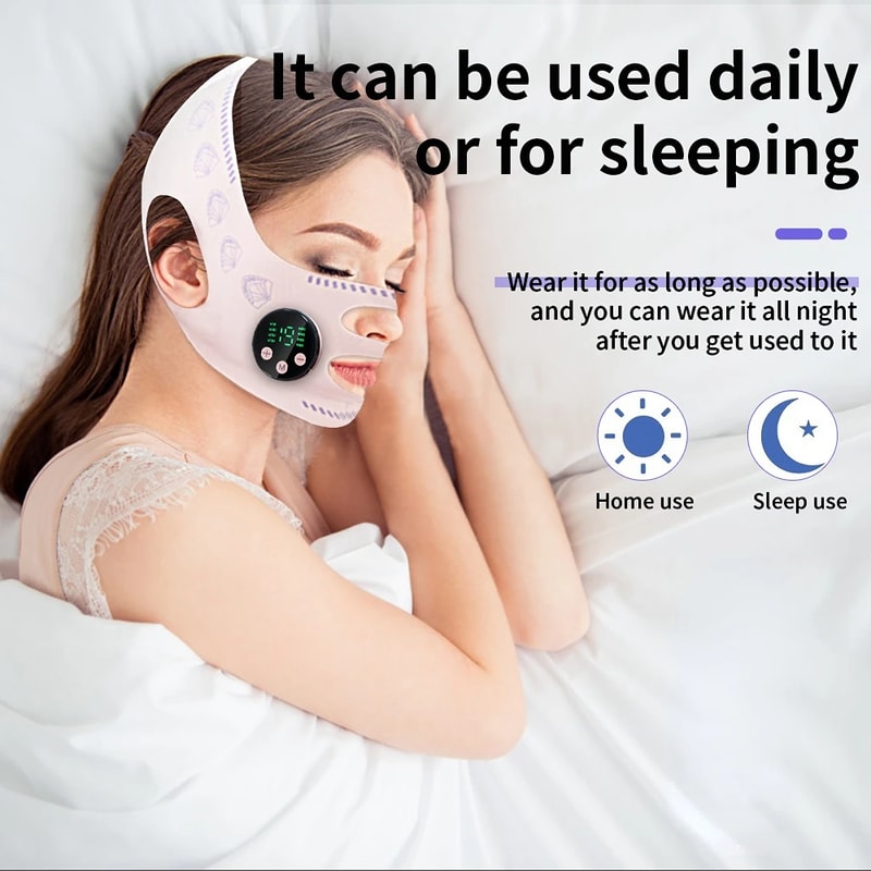 EMS Face Slimming Strap USB Charging Facial Lift Double Chin Reduction Cheek Jawline Enhancement M 2