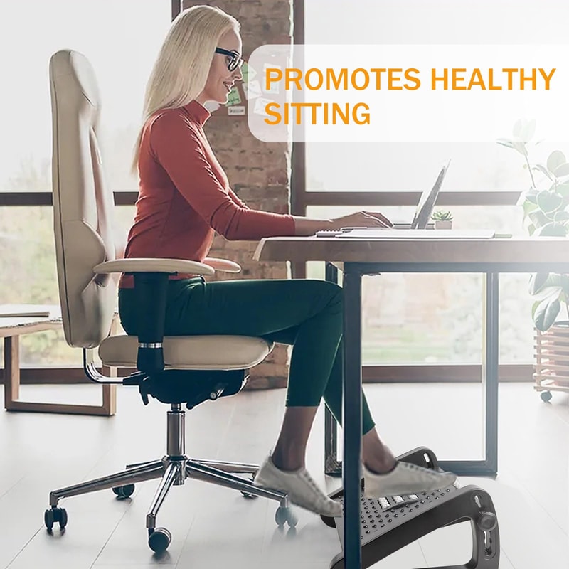 Ergonomic Under Desk Footrest with Massage Rollers for Pain Relief