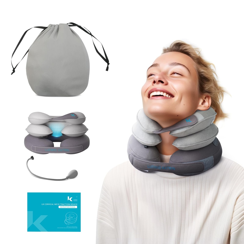 Cervical Neck Traction Device Inflatable Neck Stretcher Pillow For Instant Neck Decompression And N 0