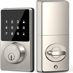 smart keyless entry door lock with touchscreen keypad and app unlock for secure home access