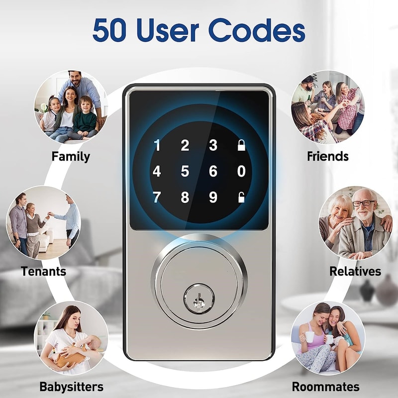 Smart Keyless Entry Door Lock With Touchscreen Keypad And App Unlock For Secure Home Access 2