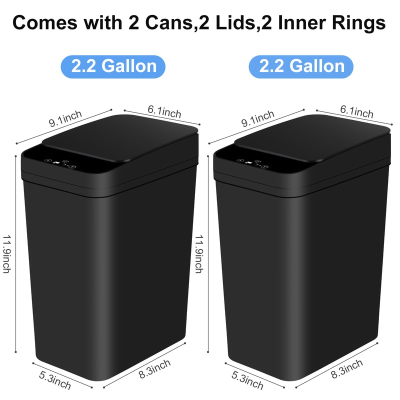 Automatic Touchless Trash Can, 12L Motion Sensor Garbage Bin for Bedroom, Living Room, Office