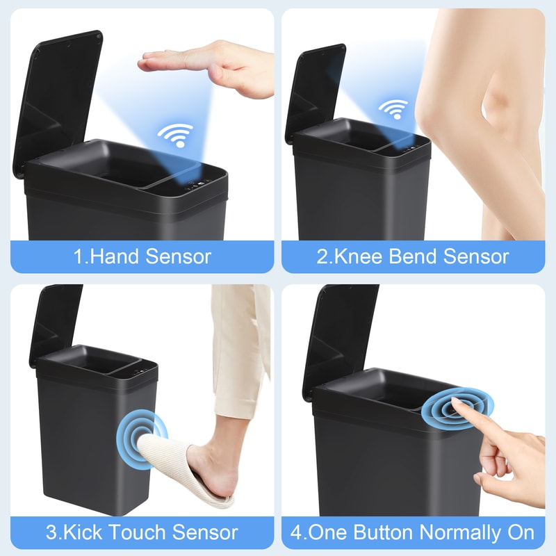Automatic Touchless Trash Can, 12L Motion Sensor Garbage Bin for Bedroom, Living Room, Office