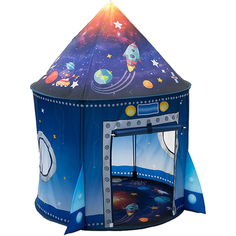 Rocket Ship Kids Tent PopUp Playhouse For Boys Girls Large Indoor Outdoor Play Tent For Children 0