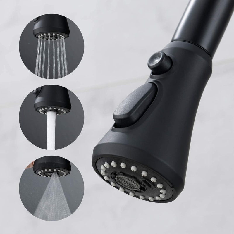 3Mode Pull Out Kitchen Faucet Aerator Handheld Sprayer Nozzle For Easy Cleaning 4
