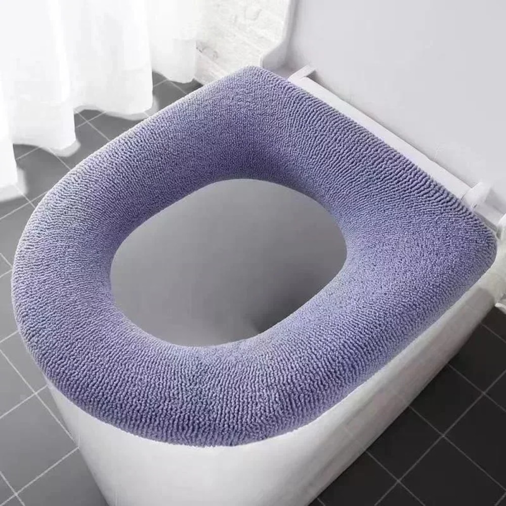 Winter Warm Toilet Seat Cover Soft Washable OShape Pad For Bathroom Comfort 8