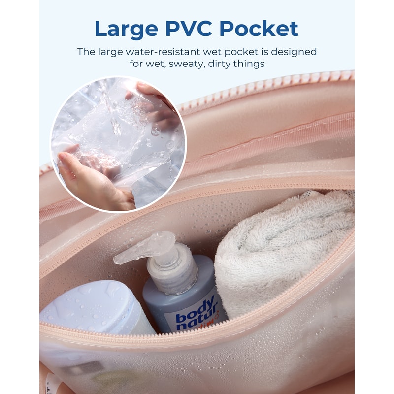 Waterproof Travel Duffel Bag With Wet Pocket Womens Gym Weekender Shoulder Bag Durable Beach 3