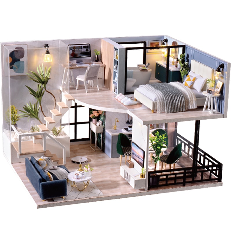 DIY 3D Wooden Doll House Kit With Furniture Fun Creative Craft For Kids Adults 7