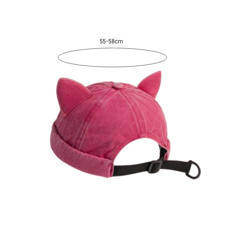 Cute Cat Ears Beanie Hat Breathable Cotton Casual Cap For Unisex 5