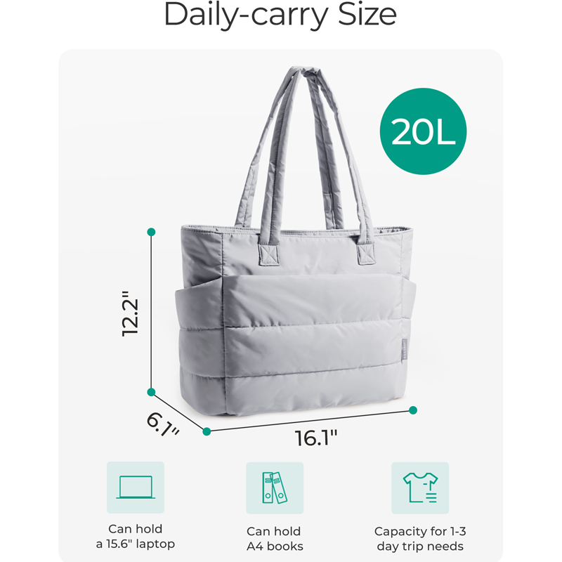 Stylish Puffer Tote Bag For Women Spacious Handbag For School Travel Commuting 1