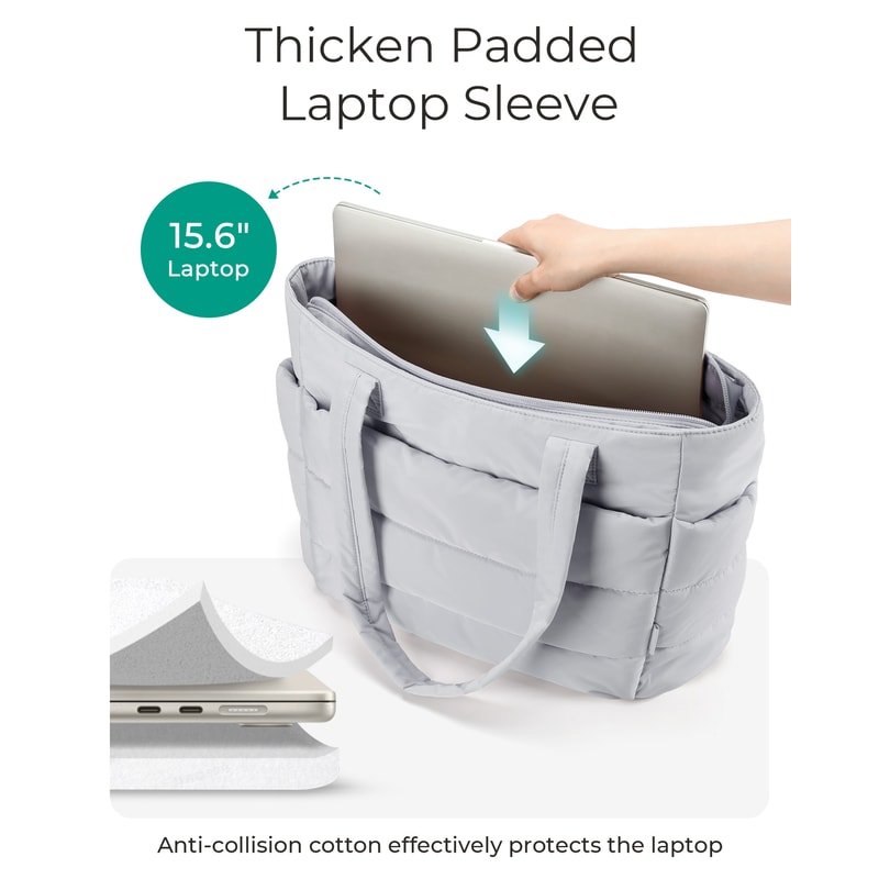 Stylish Puffer Tote Bag For Women Spacious Handbag For School Travel Commuting 2