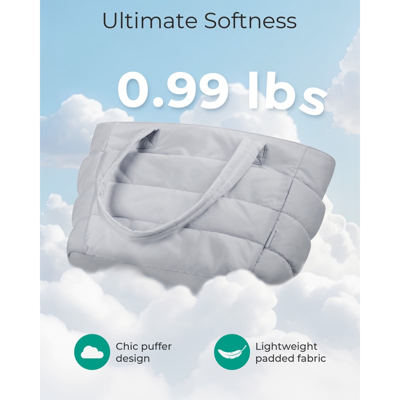 Stylish Puffer Tote Bag For Women Spacious Handbag For School Travel Commuting 4