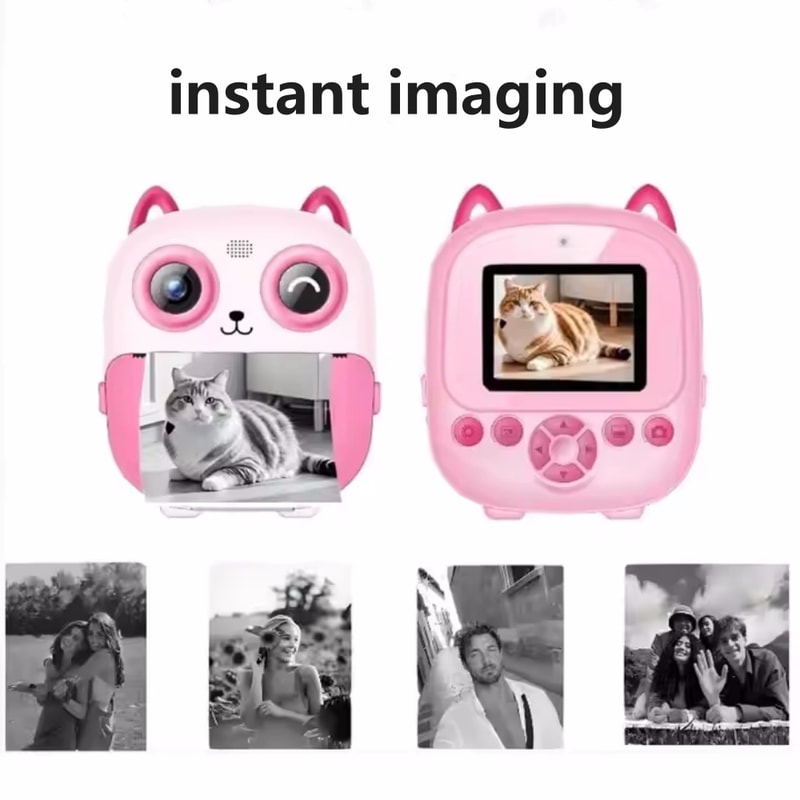 Super Cute Kids Digital Camera, 1080P Video Camera with Thermal Print Feature, Perfect for Children Birthdays