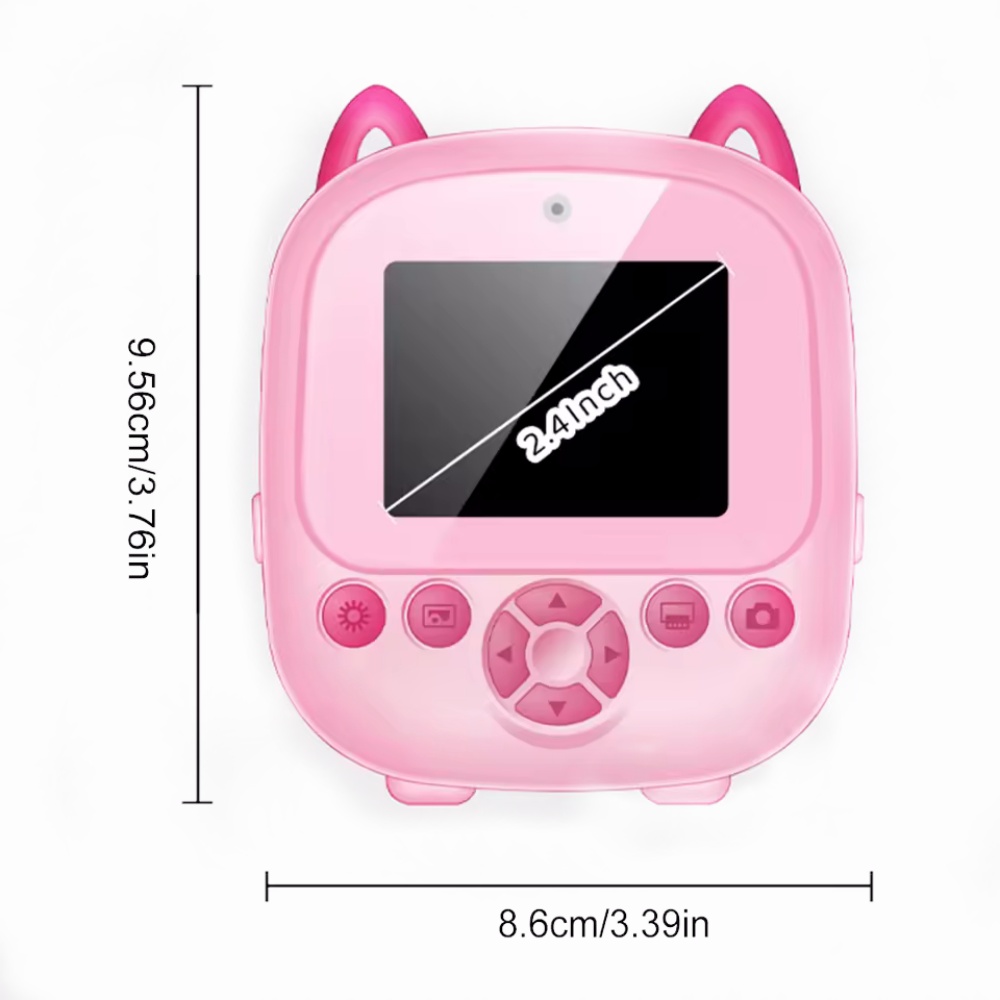 Super Cute Kids Digital Camera, 1080P Video Camera with Thermal Print Feature, Perfect for Children Birthdays