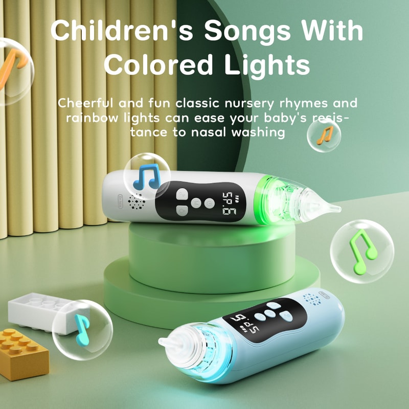 Baby Nasal Aspirator Silicone Adjustable Suction For Safe Quiet Cleaning 2