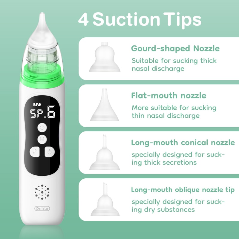 Baby Nasal Aspirator Silicone Adjustable Suction For Safe Quiet Cleaning 3