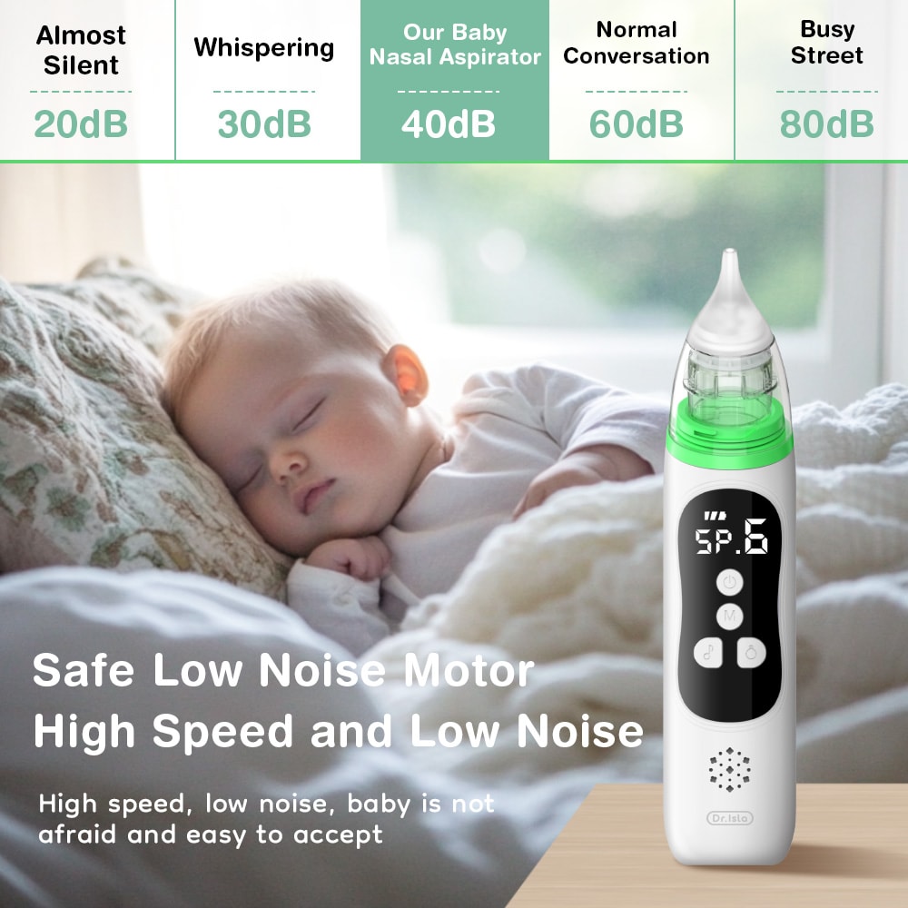Baby Nasal Aspirator Silicone Adjustable Suction For Safe Quiet Cleaning 5