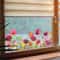 Beautiful Colorful Flowers Wall Stickers, Vibrant Self-Adhesive Glass Window Decor for Home, Room, or Office