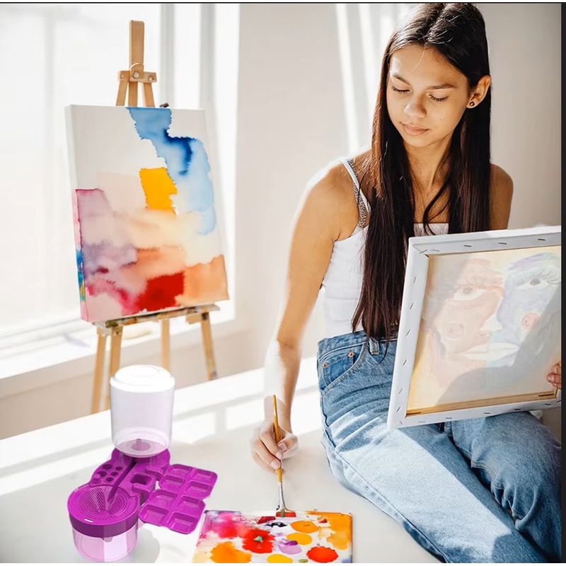 Automatic Paint Brush Cleaner With Drain Button For Acrylic And Waterbased Brushes 0