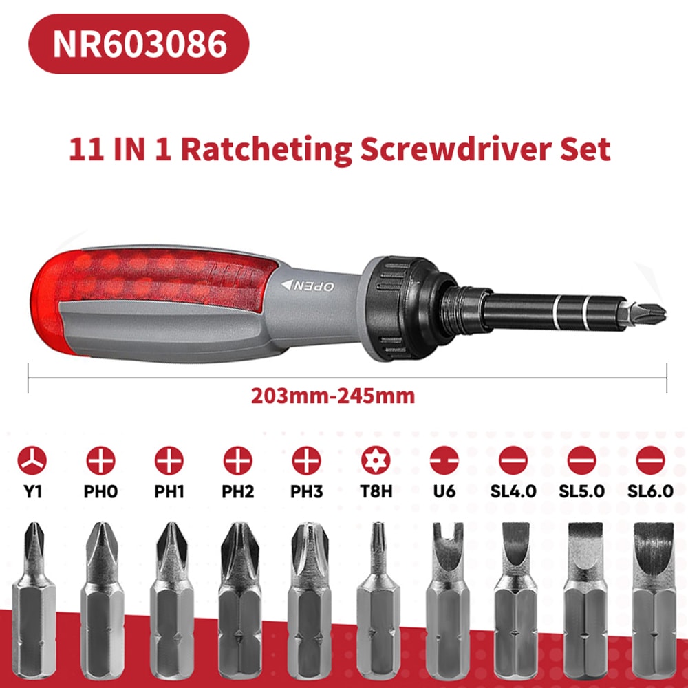 Ratchet Screwdriver Set With Telescopic Handle Adjustable ForwardReverse Function And Multifunction 0