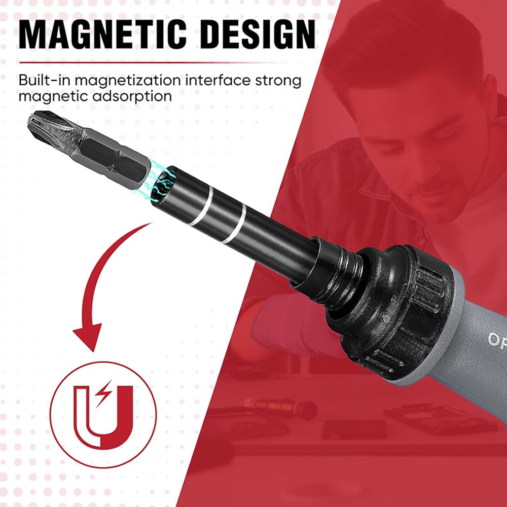 Ratchet Screwdriver Set With Telescopic Handle Adjustable ForwardReverse Function And Multifunction 3