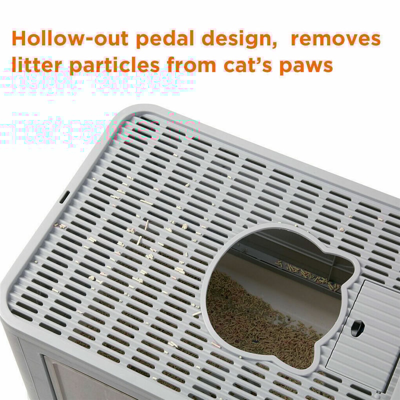 Foldable Cat Litter Box With Front Entry Top Exit Enclosed Kitty Toilet With Massager Scoop For Ea 3